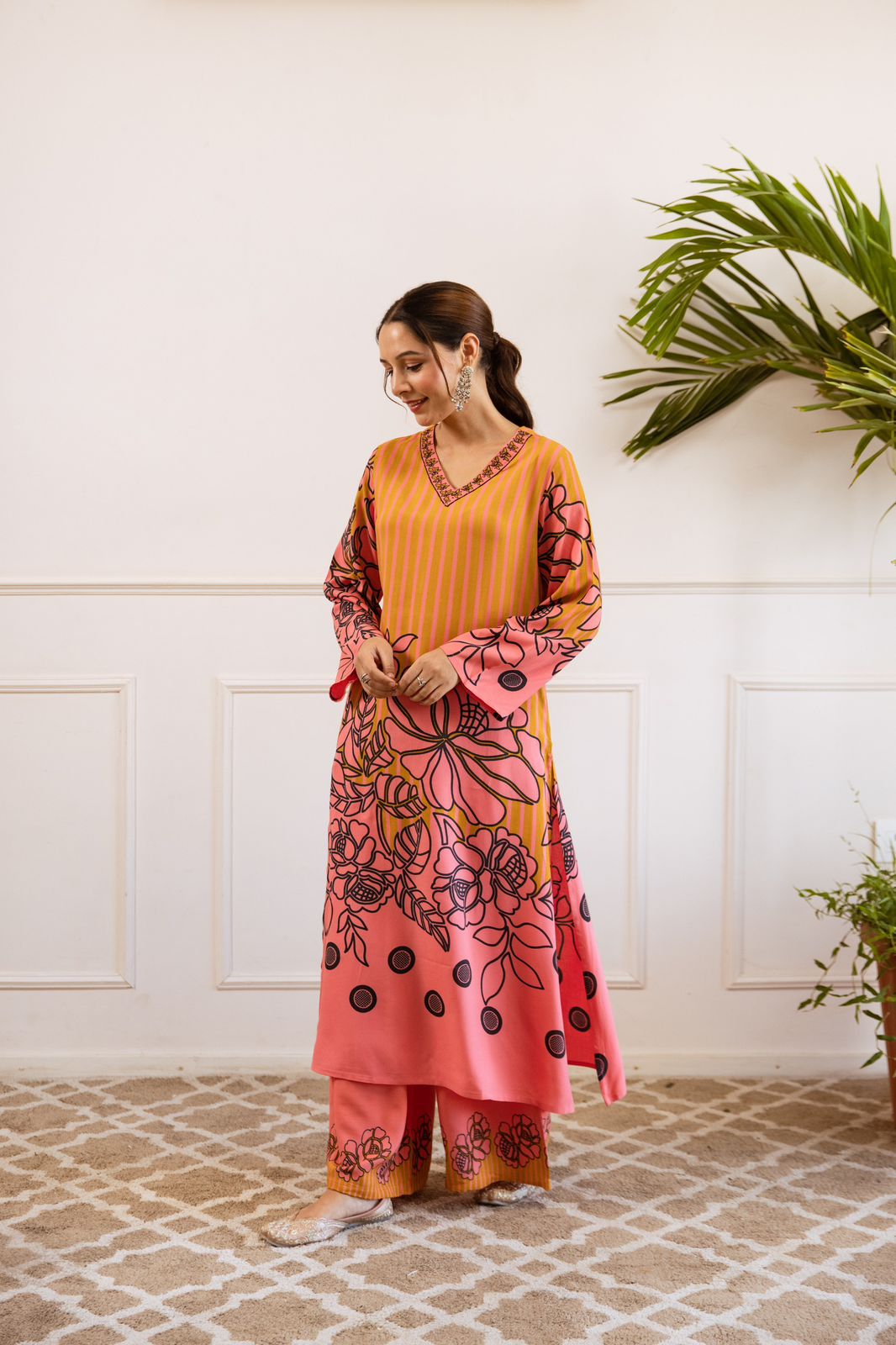 Wow heavy German rayon kurta palazzo set