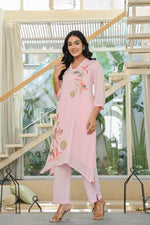 Pure Mul cotton Zari embroidered kurta pant