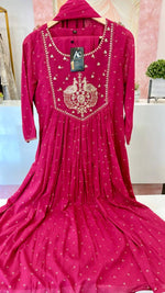 Mul cotton Zari embroidered full suit in pink