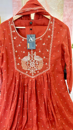 Mul cotton Zari embroidered full suit