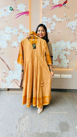 Wow Angrakha cotton full suit set in yellow