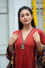 Designer pocket V neck with Kalamkari dupatta