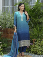 Pure crepe Zari detailing lining suit set. Very premium fabric quality