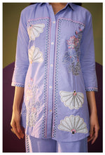 Pretty cotton appliqué work co ord set in purple