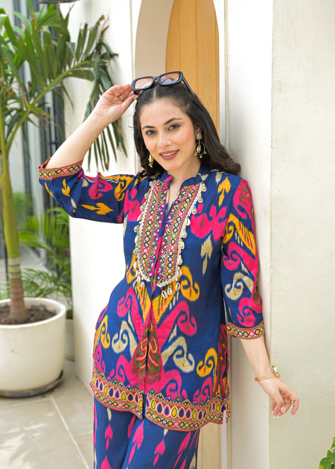 Pure crepe Ikkat co ord set !!