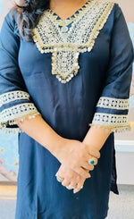 Italian crepe farshi salwar with beautiful coin and mirror detailing co ord set