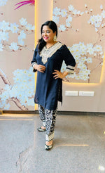 Italian crepe farshi salwar with beautiful coin and mirror detailing co ord set