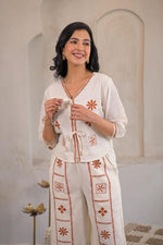 Premium cotton embroidered co ord set