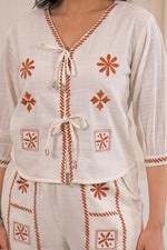 Premium cotton embroidered co ord set