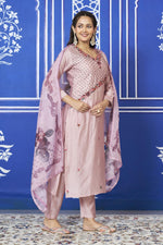 Onion pink githan work designer back suit set