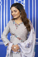 Grey githan work designer back suit set