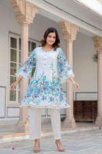 Dobby cotton floral blue co ord set