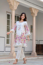 Dobby cotton floral pink co ord set