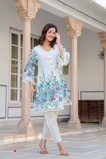 Dobby cotton floral blue co ord set