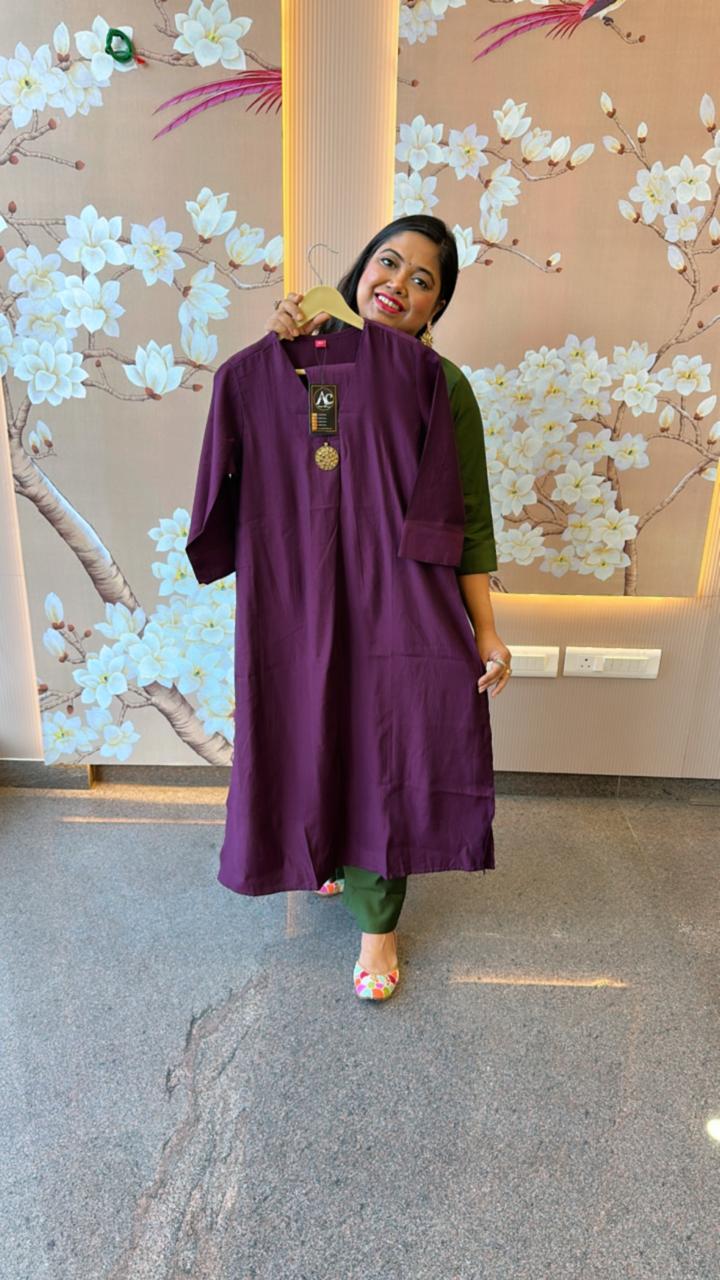 Raw silk smart kurta pant