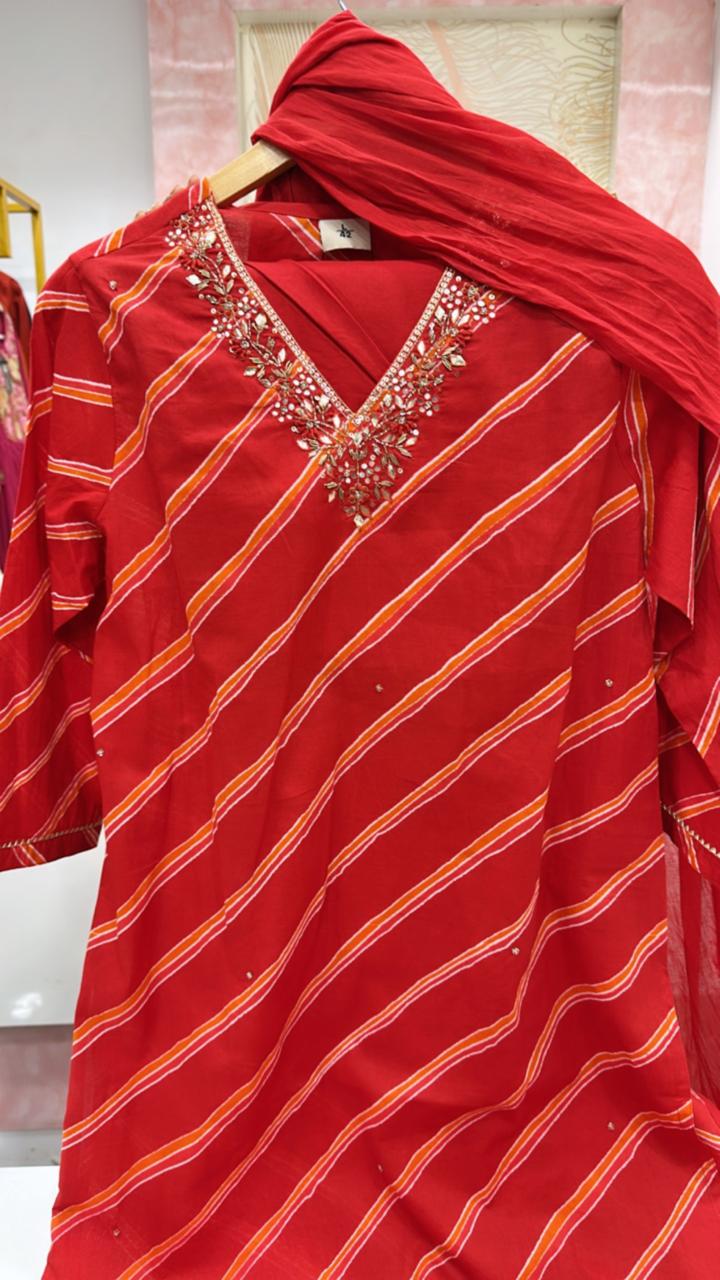 Lehariya farshi salwar pure cotton full suit set