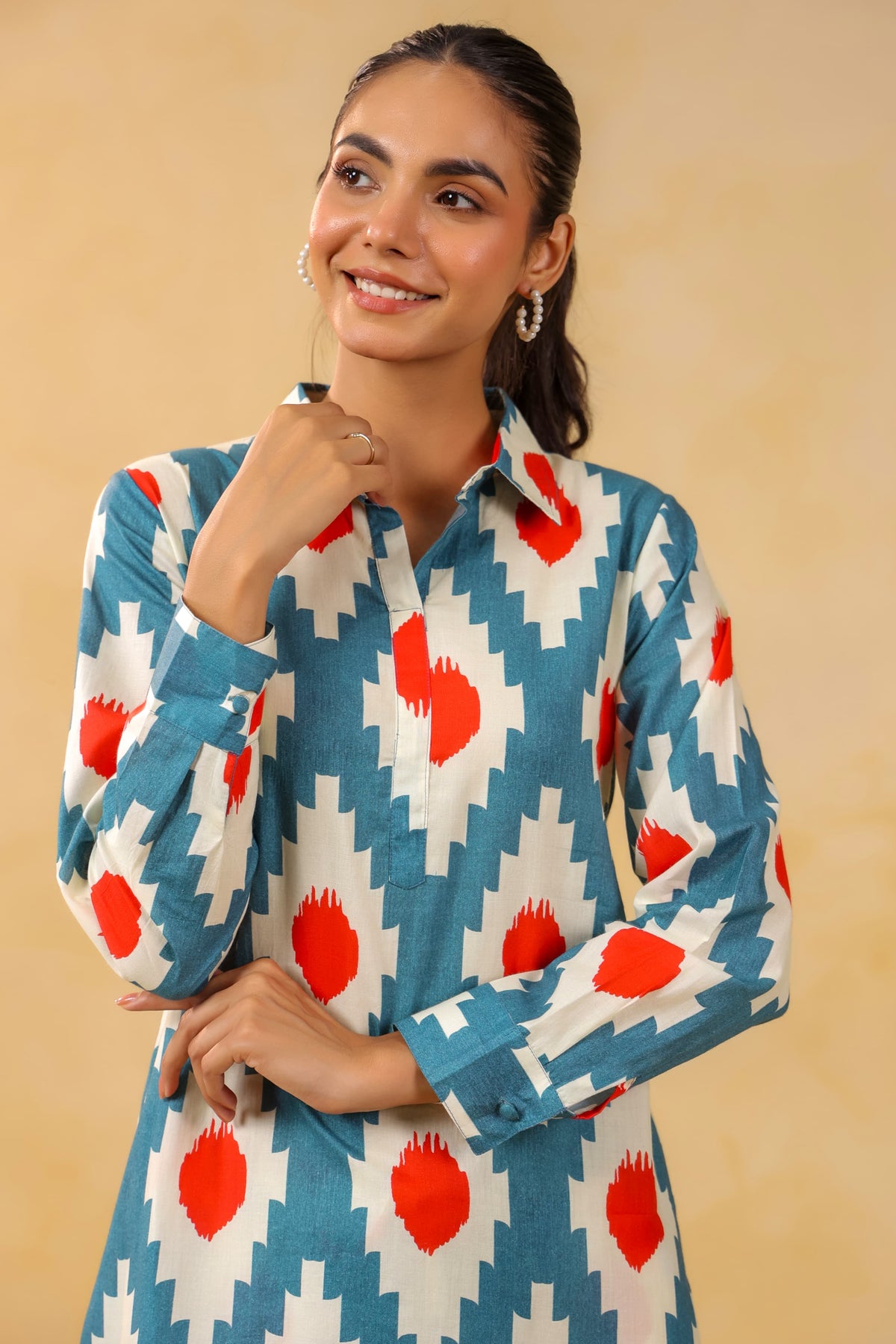 Smart digital printed cotton co ord set