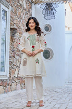Jacquard cotton embroidered co ord set