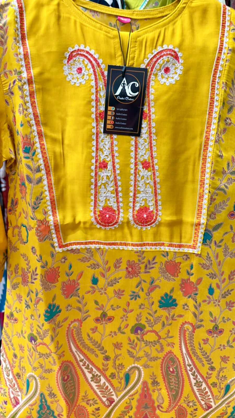 Modale Kalamkari kurta pant in yellow