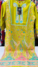 Modale Kalamkari kurta pant in green