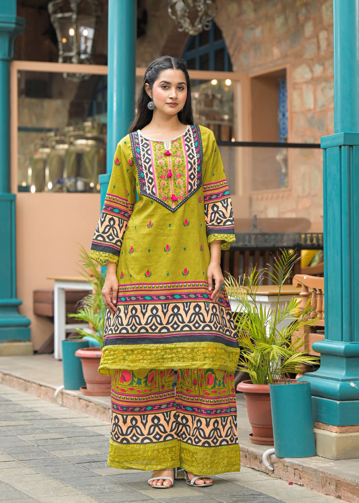 Pretty premium digital printed cotton co ord