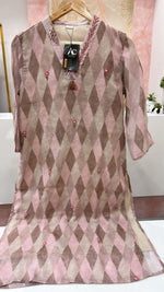 V neck linen cotton kurta pant