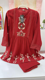 Pretty appliqué Worli art cotton co ord