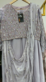 Chinon Lehenga paired with pretty handwork blouse (extra margin available)