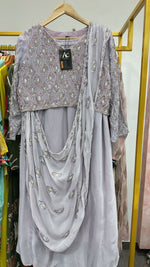 Chinon Lehenga paired with pretty handwork blouse (extra margin available)