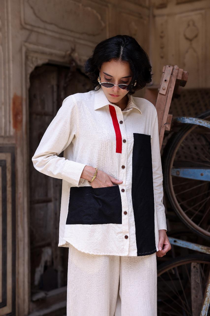 Textured premium cotton shirt