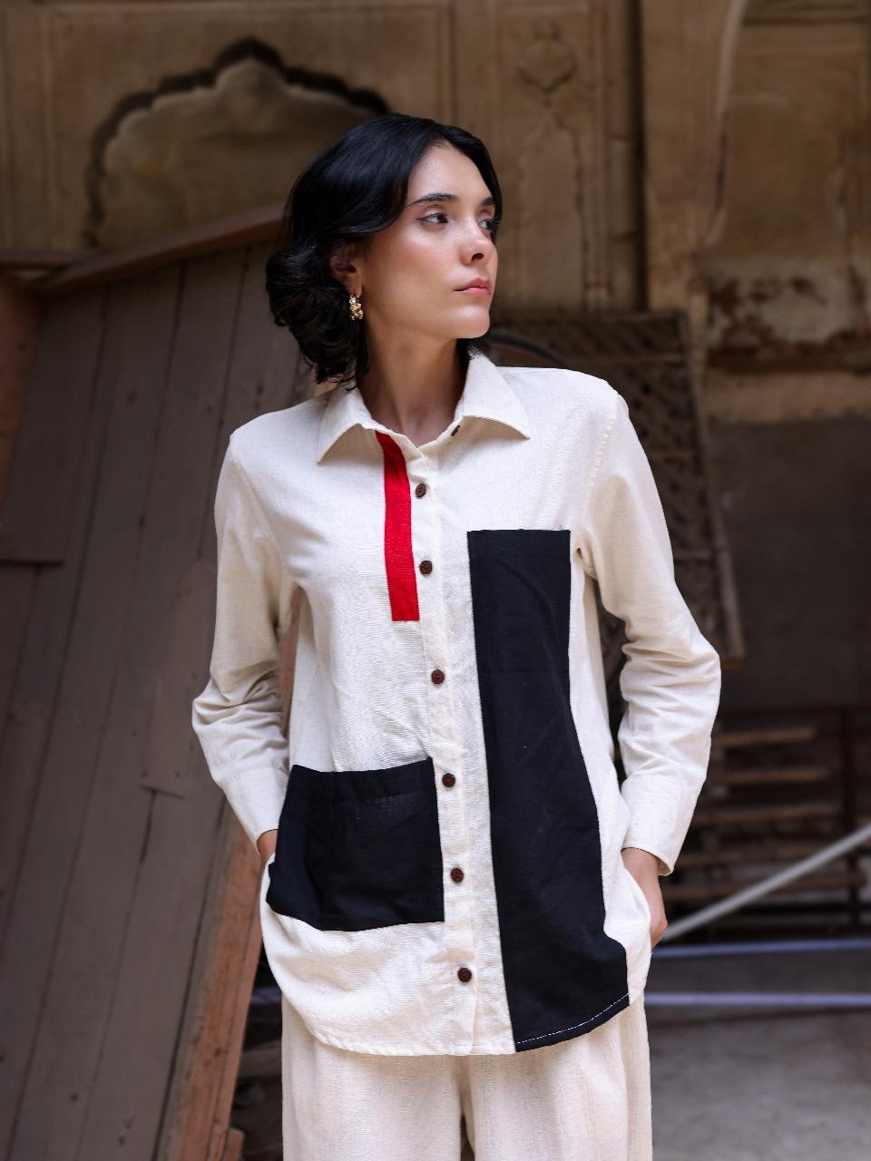 Textured premium cotton shirt