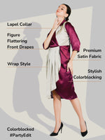 Satin silk wrap on dress