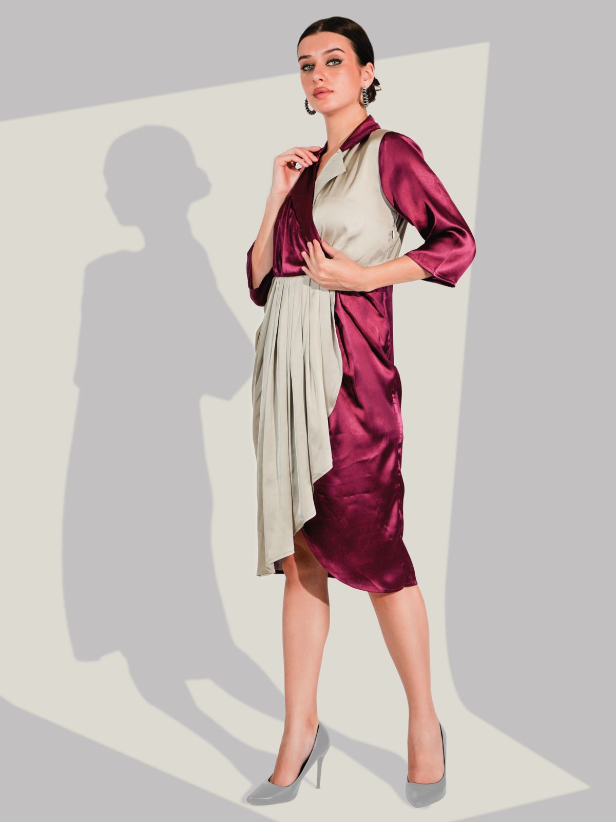 Satin silk wrap on dress