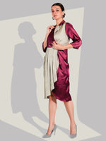 Satin silk wrap on dress