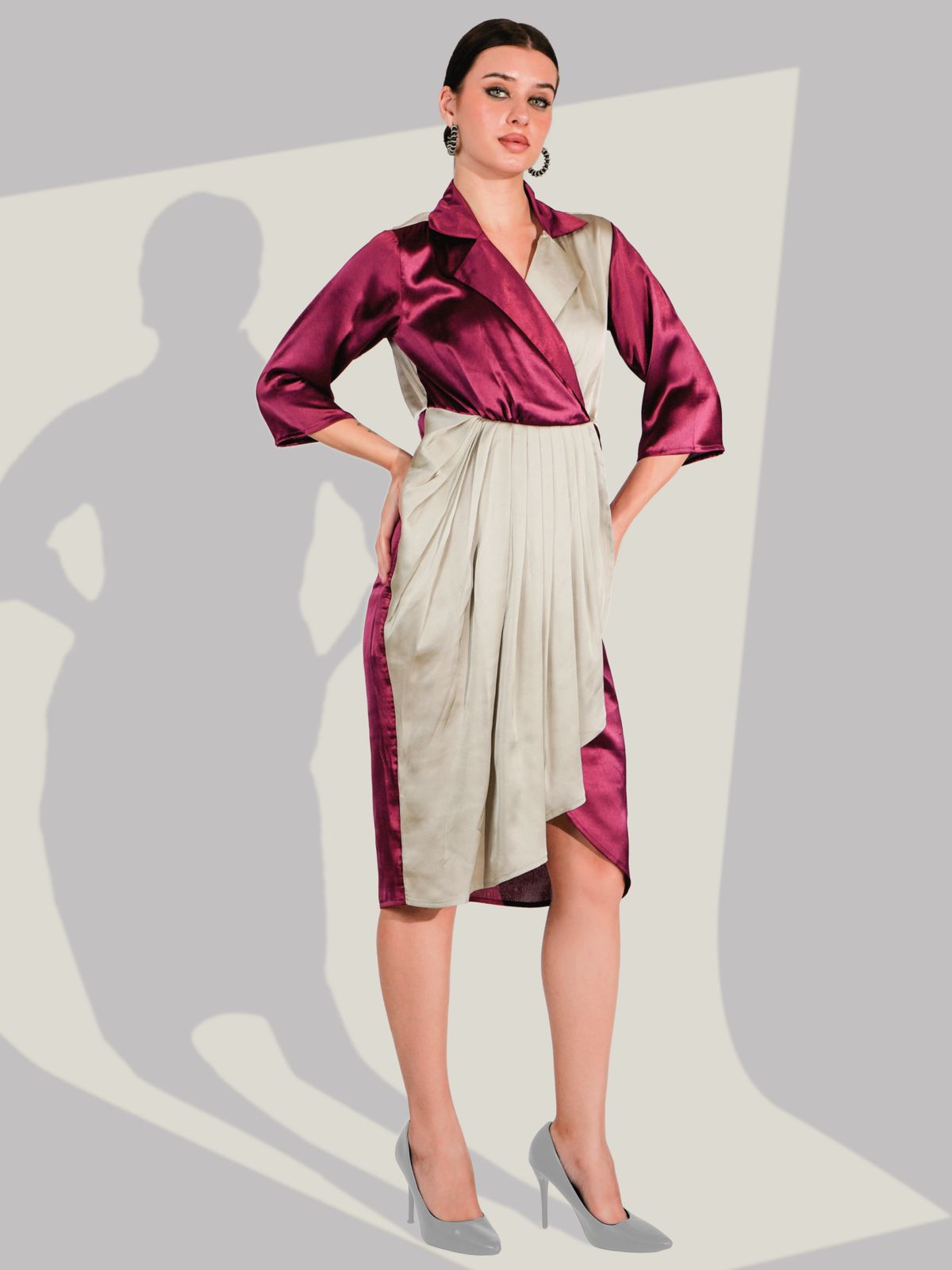 Satin silk wrap on dress