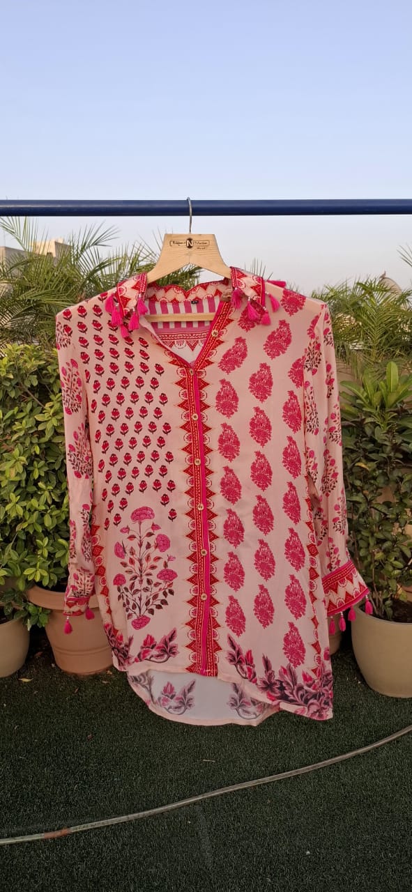 Super petty pure crepe pink shirt