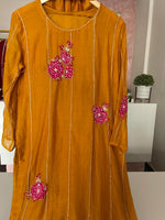 Applique work Mul Chanderi linning suit set