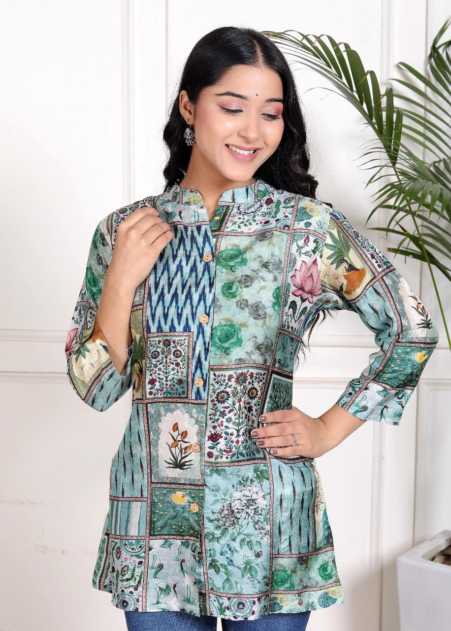 Russian silk floral top