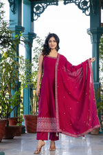 Smart designer noodle strap silk Anarkali