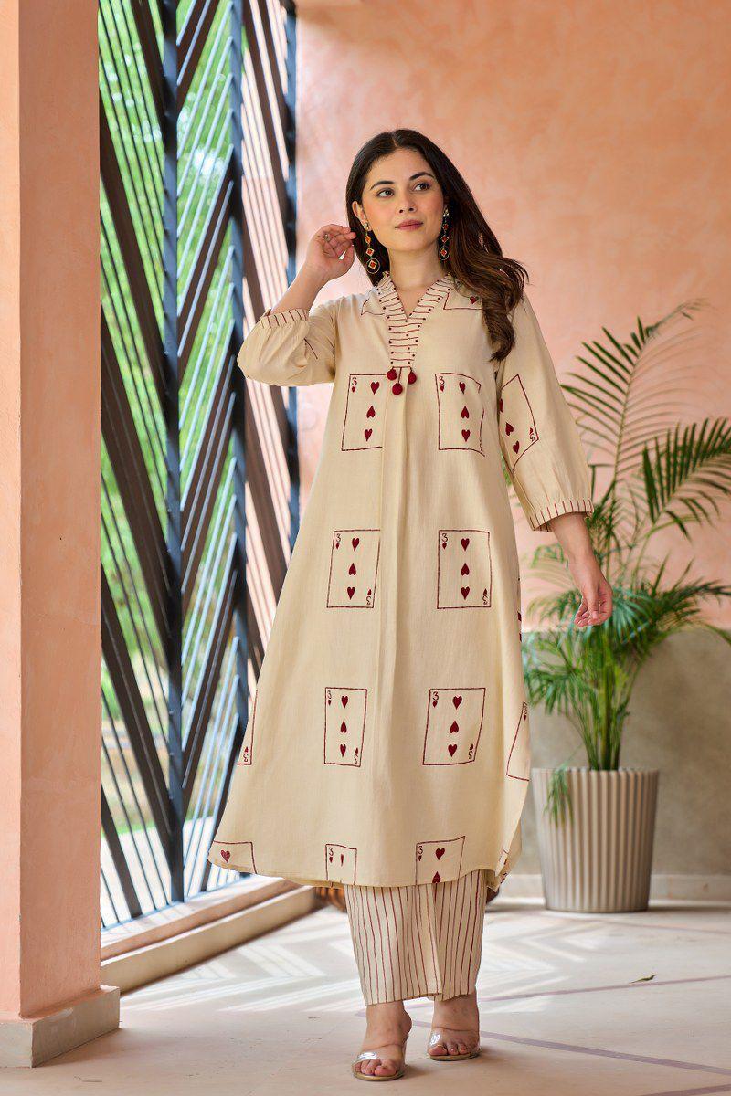 Smart smart cotton pocket design kurta pant
