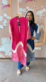 Pure crepe designer co ord set in pink