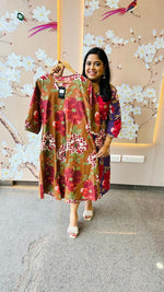 Brown one piece floral dress