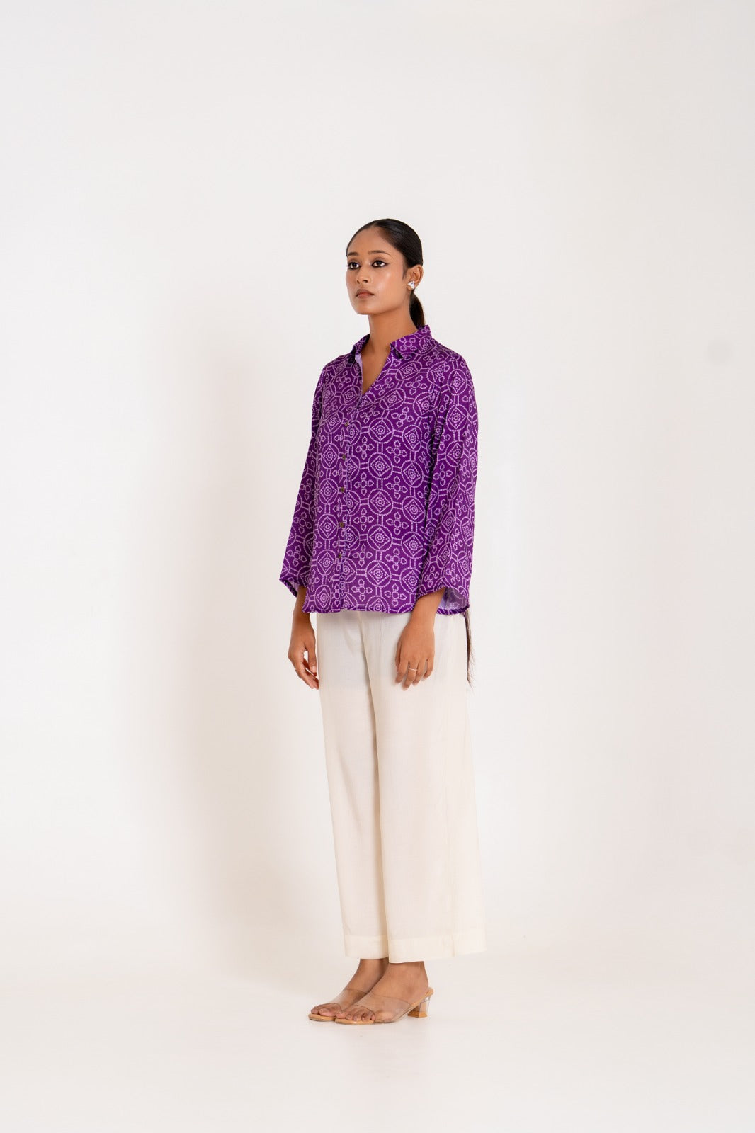Pretty crepe bandhani shirt