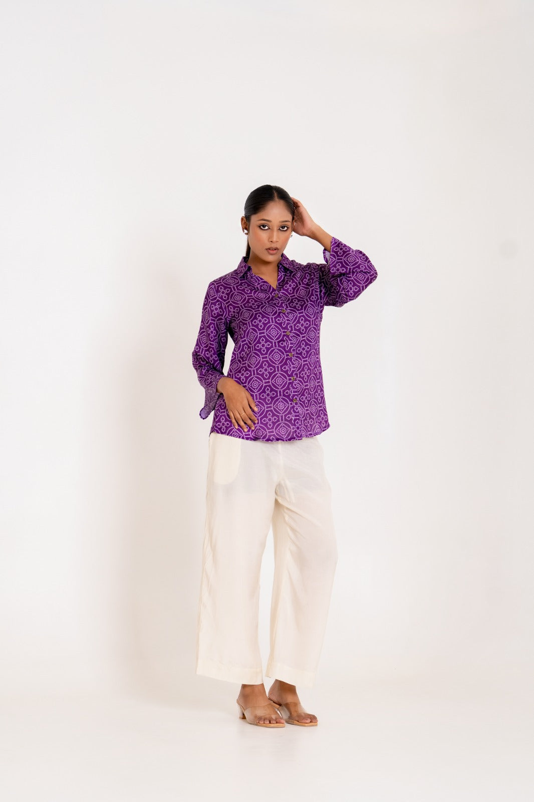 Pretty crepe bandhani shirt