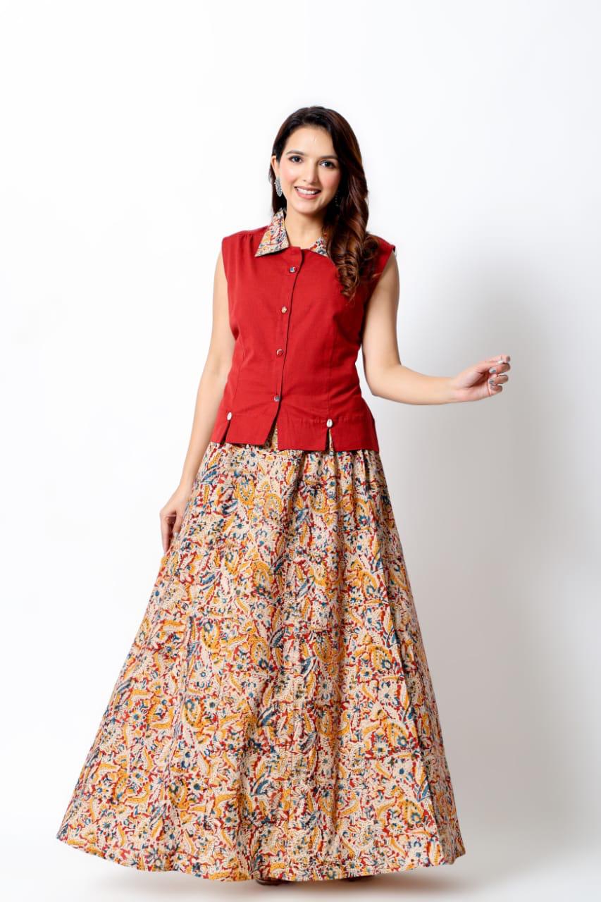 Kalamkari divider cotton co ord set