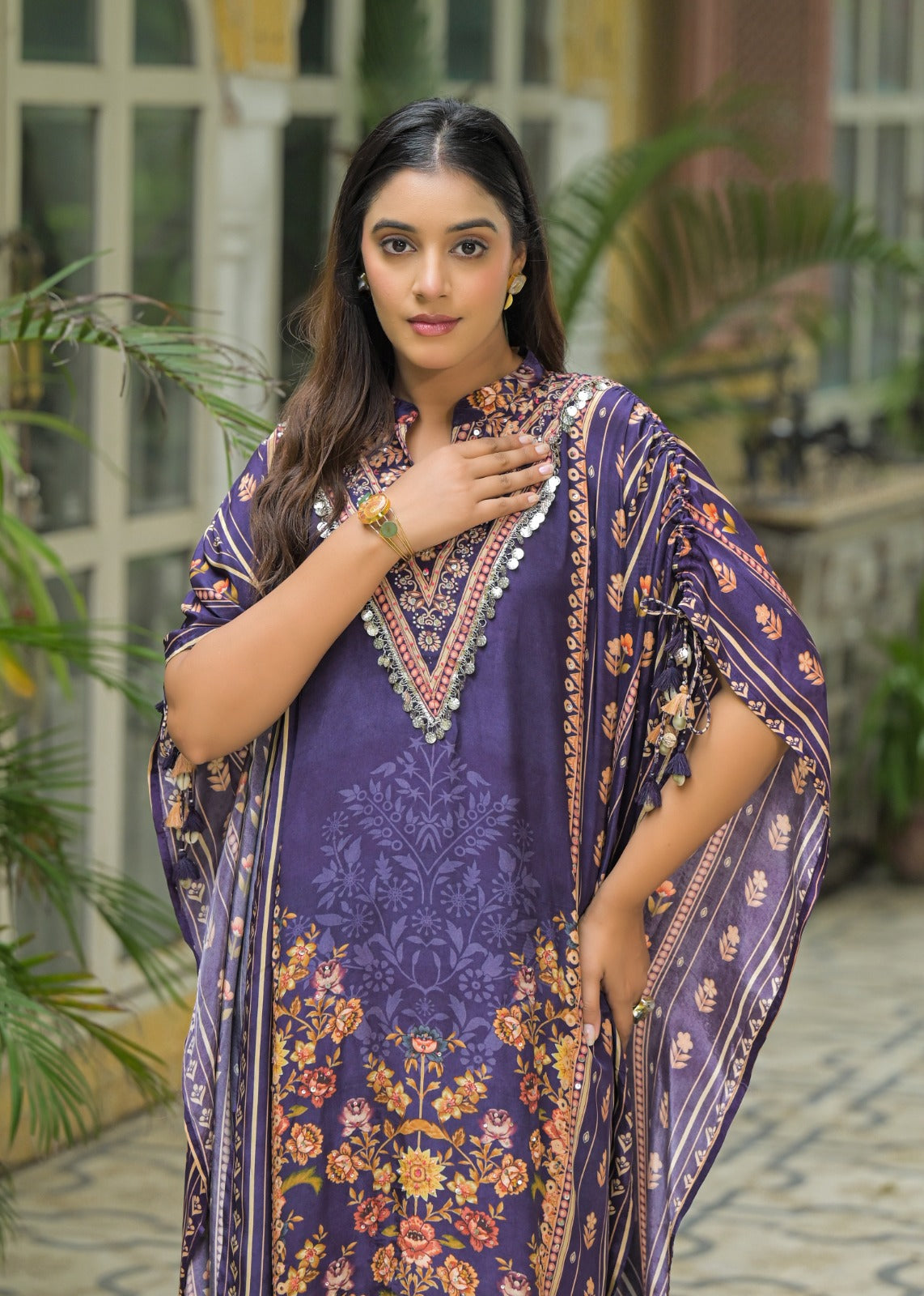 Pure crepe kaftan