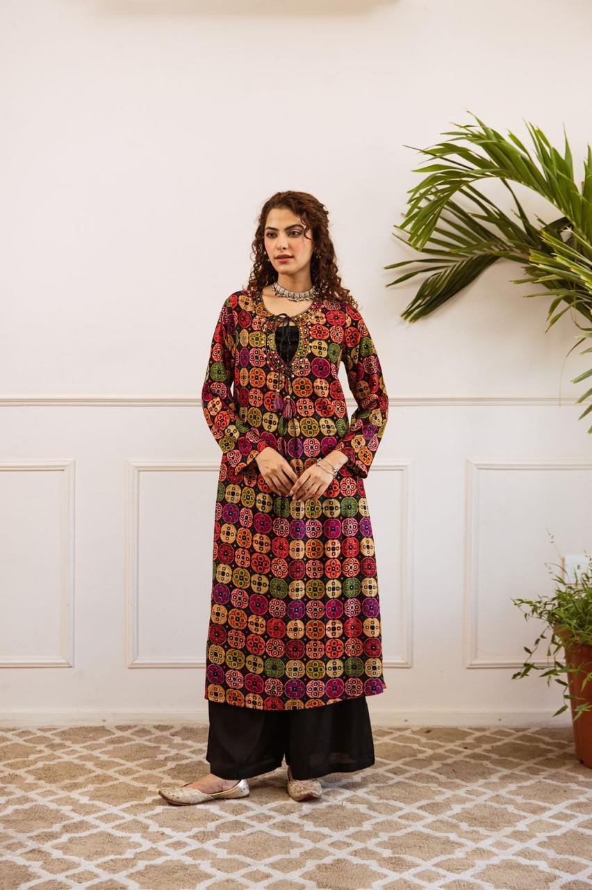 Heavy rayon beautiful digital printed kurta pant