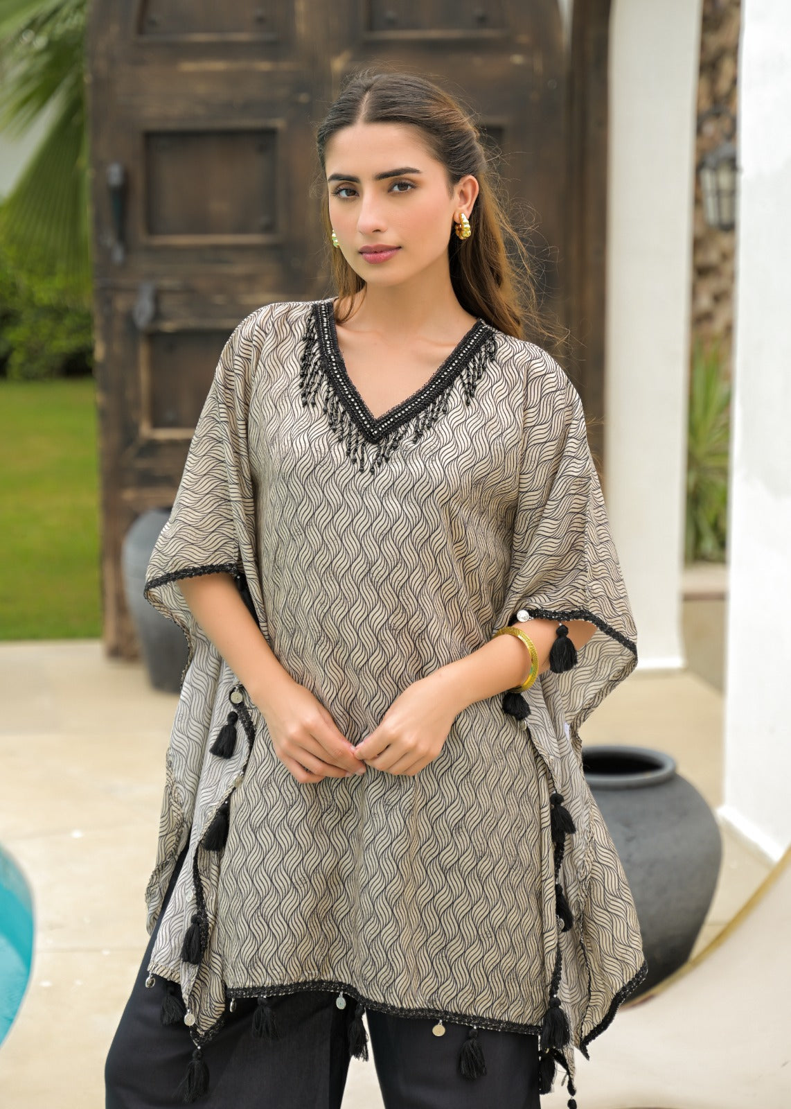 Italian crepe kaftan set