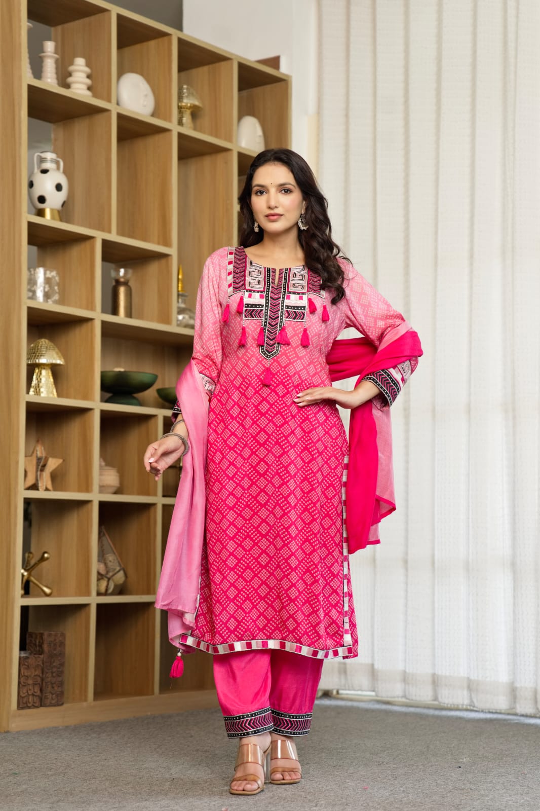 Pure Mul silk beautiful detailing suit set
