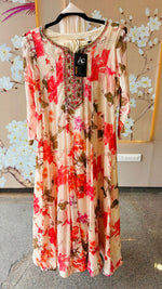 Pure chinon Anarkali gown full suit